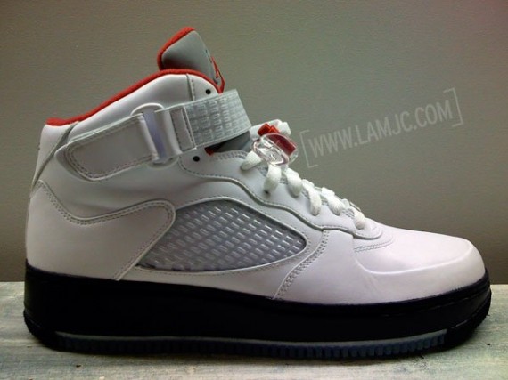 Air Jordan Force V (AJF 5) Fusion - White - Varsity Red - Black 
