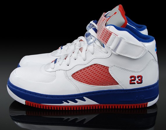 Air Jordan Force V (AJF 5) - White - Varsity Red - Blue Ribbon