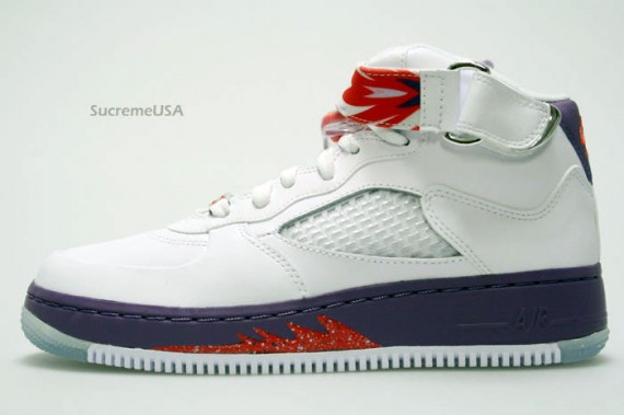 Air Jordan Force V (5) GS - White - Sunburst - Grey Violet