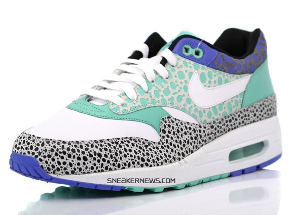 Nike Air Max 1 Premium - White - Mint - Safari Print