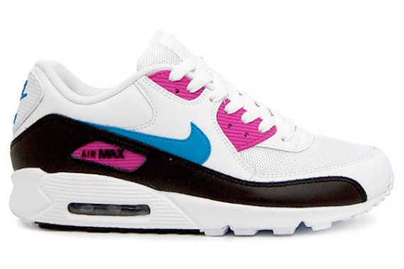 Nike Air Max 90 – White – Neon Turqoise – Rave Pink