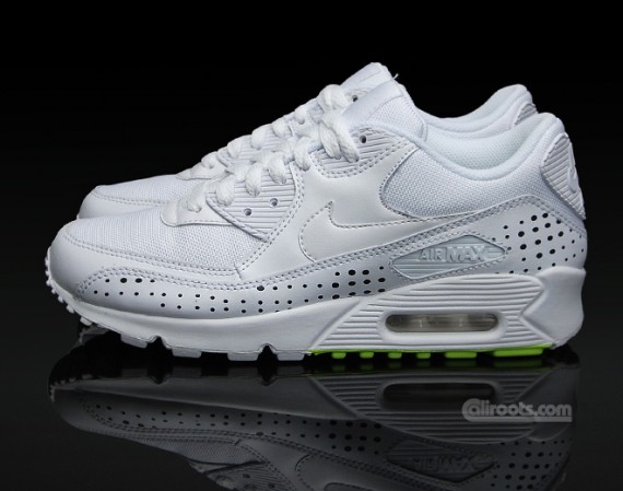 Nike Womens Air Max 90 CL – White – Volt