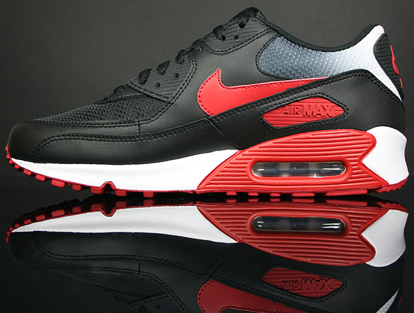 Nike Air Max 90 Black Varsity Red Metallic Silver 3