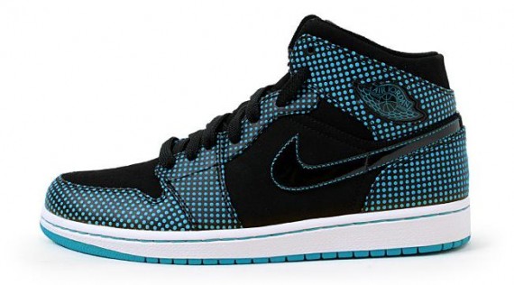 Air Jordan 1 Retro High - Black - Laser Blue Polka Dot