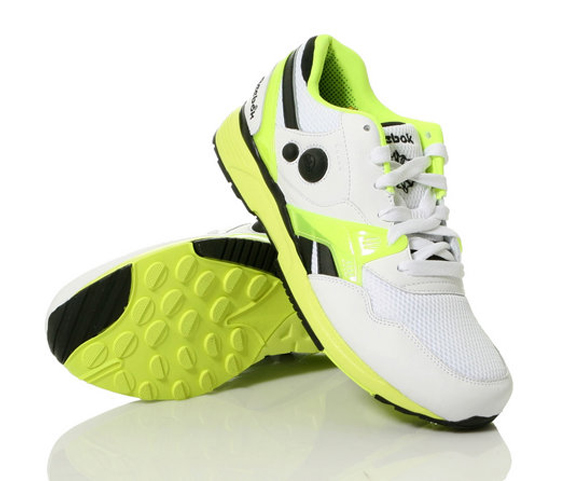 Reebok AXT Side Pump Trainer - White - Neon Yellow - Black