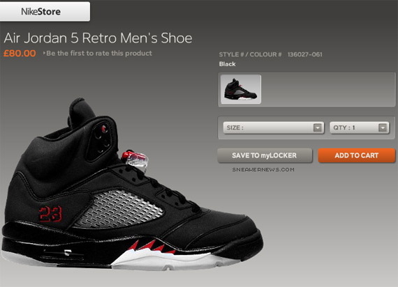 Toro Bravo Air Jordan V - Black 3M - Available in Europe Separately