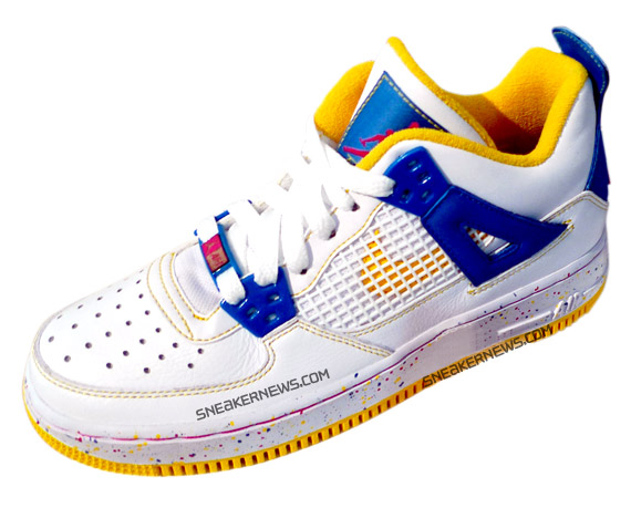 Air Jordan Force IV (AJF 4) Girls - White - Royal - Yellow
