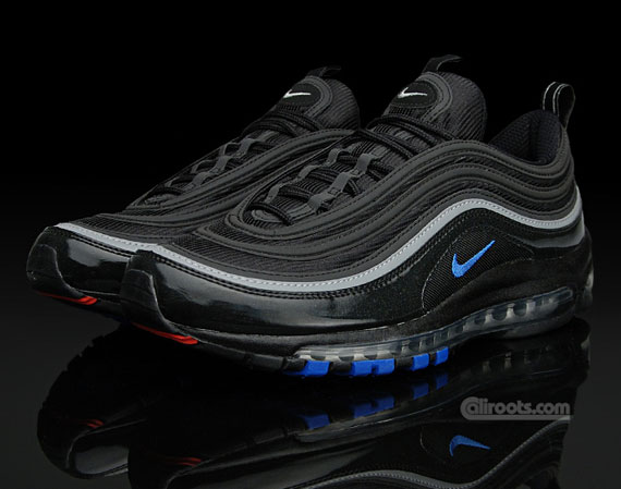 Nike Air Max 97 - Black Patent Leather - Blue - Red