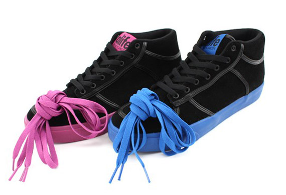 Alife Everybody Mid - Black Suede Pack - Blue + Pink