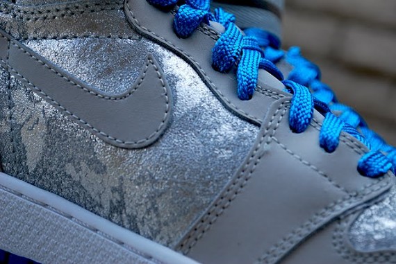 Air Jordan 1 High Strap GS – Metallic Silver – Blue