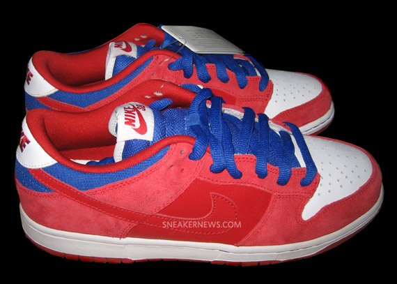 Nike SB Dunk Low – Red – Royal Blue – White – Sample