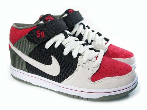 Nike Dunk Mid SB – Black – Sail – Varsity Red