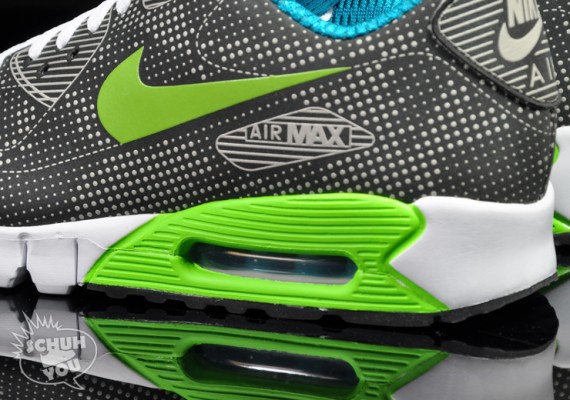 Nike Air Max 90 Current Moire - Black - Electric Green - Blue