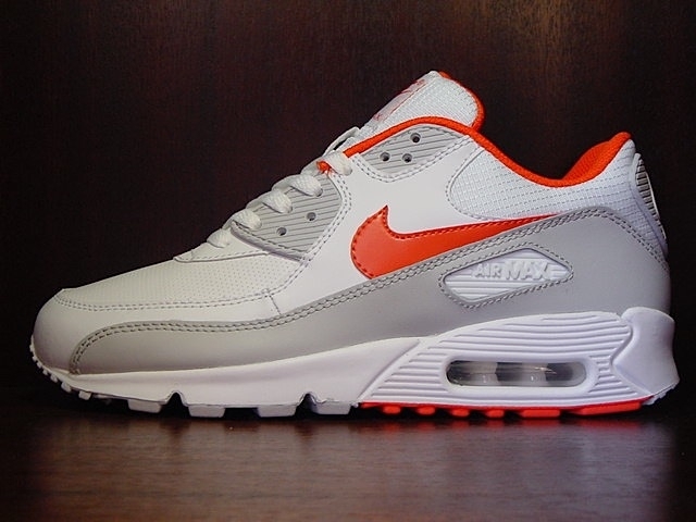 Nike Air Max 90 - White - Team Orange - Neutral Grey