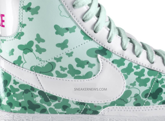 Nike Girls Blazer Mid Premium - Julep - Cool Mint - Butterflies