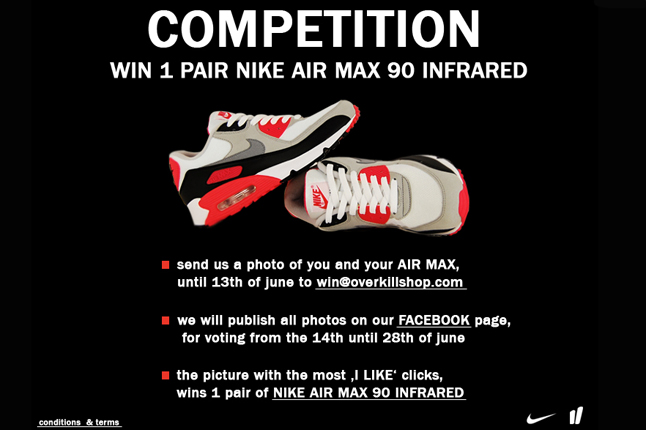 Overkill Gives Away Free Nike Air Max 90 ‘Infrared’