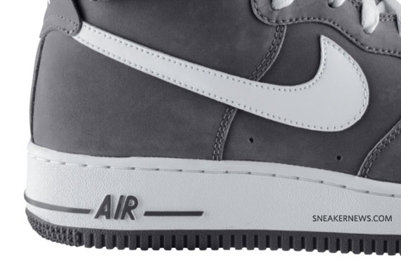 Nike Air Force 1 High Light Charcoal Nubuck White 02