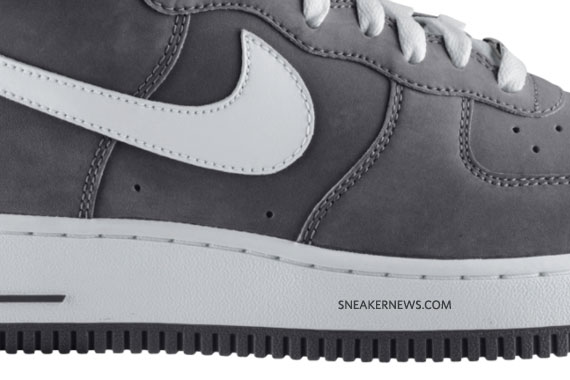Nike Air Force 1 High Light Charcoal Nubuck White 06