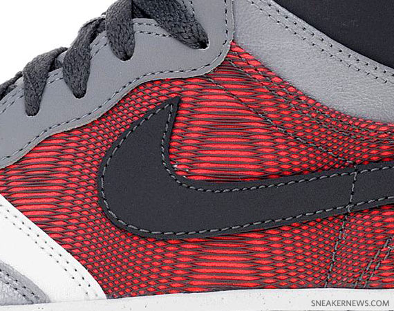Nike WMNS Court Force Hi - Wolf Grey - Solar Red - Dark Grey