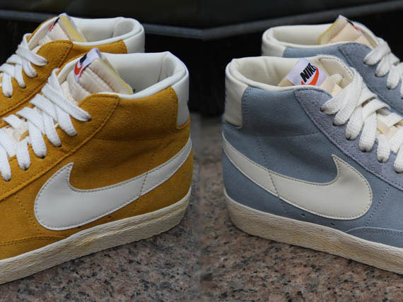 Nike Blazer High VNTG QS - Gold Dart + Blue Grey | New Images
