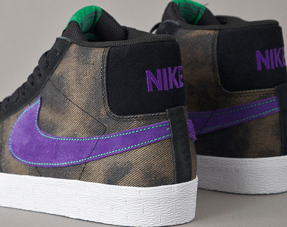 Nike Sb Dunk Mid Blk Prp Grn09