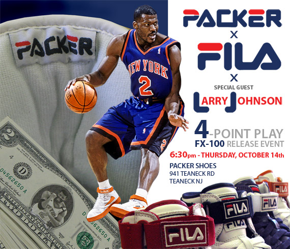 Larry Johnson x Packer Shoes x Fila FX-100 - '4-Point Play Pack' Release Event