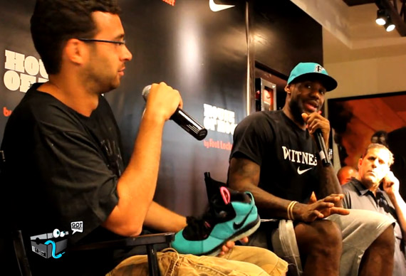 LeBron James & Jason Petrie Talk LeBron 8 'South Beach' @ House of Hoops Miami