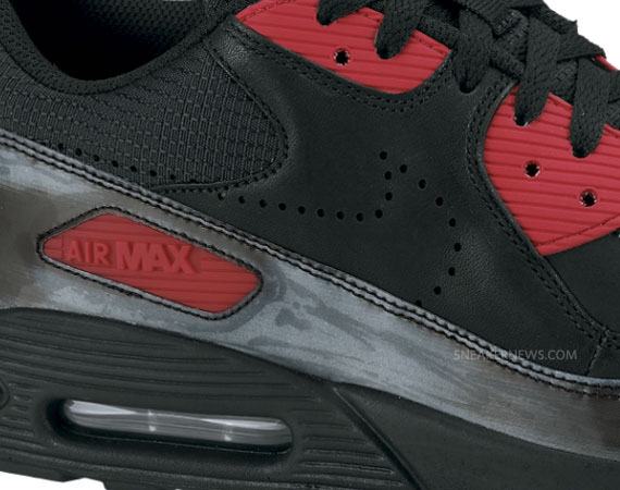Nike Air Max 90 Premium - Black - Varsity Red