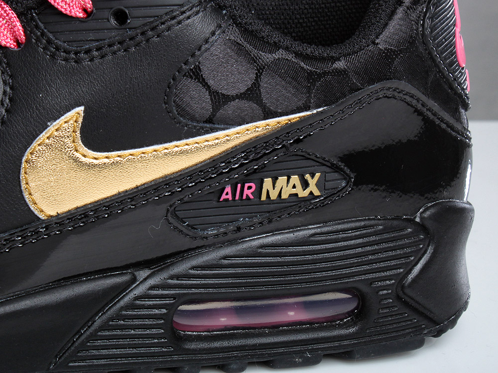 Nike Air Max 90 GS – Black – Metallic Gold – Sport Pink