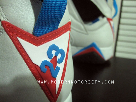 Air Jordan Vii Retro White Orion Blue Infrared Black 2011 Sample 07
