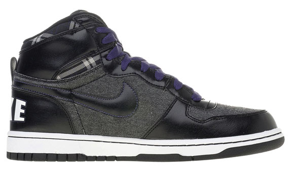 Big Nike High Black Canvas Plaid 04