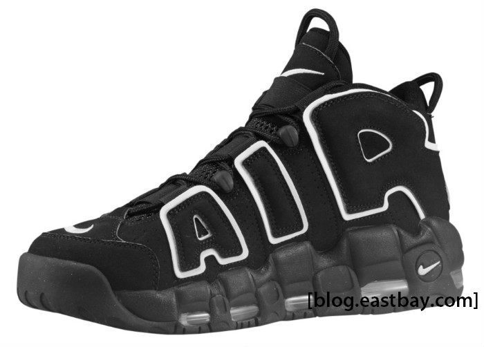 Nike Air More Uptempo Black Black White 02