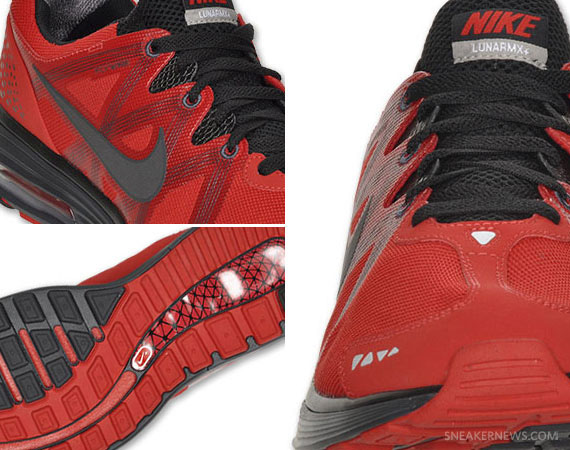 Nike LunarMX+ - Sport Red - Black - Anthracite