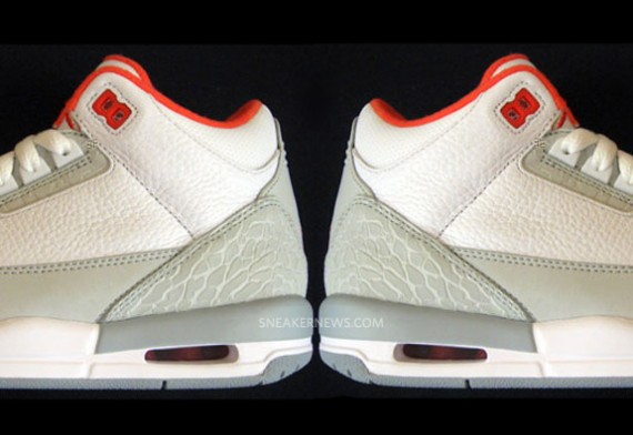 Air Jordan III GS – White – Light Grey – Red | April 2011