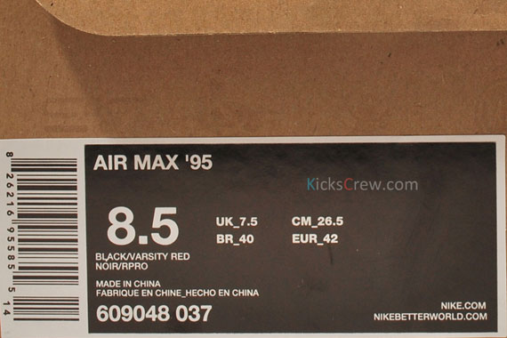 Nike Air Max 95 Black Varsity Red Patent Leather 01