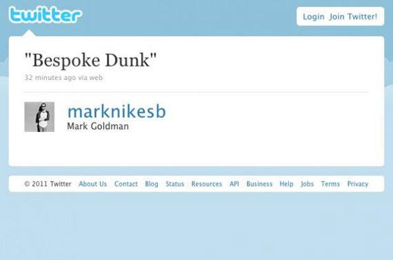 Nike Dunk Bespoke Tweet Mark Goldman