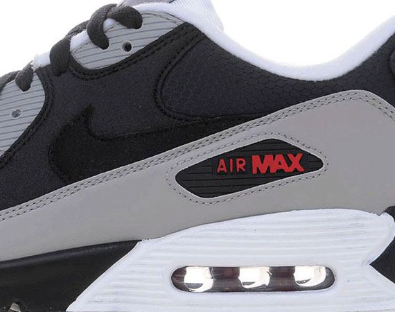 Nike Air Max 90 Black Grey White Red Suede Jd 01