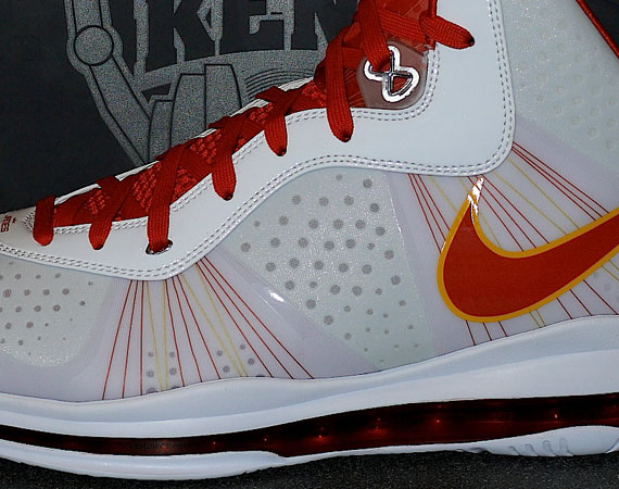 Nike Lebron 8 V2 White Red Yellow Miami Heat Home Pe 01