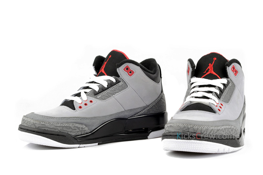 Air Jordan Iii Retro Stealth Light Graphite Black Varsity Red 3