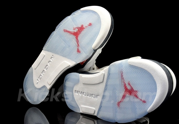 Air Jordan V White Midnight Navy Varsity Red Kickslab 03