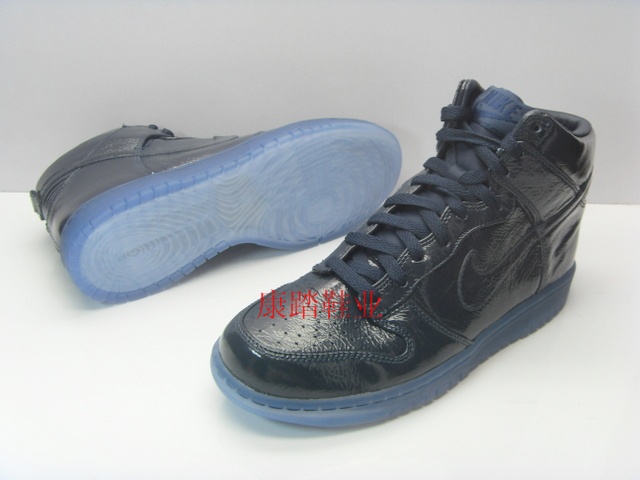 Nike Dunk High Premium Obsidian Crinkled Patent Leather 7