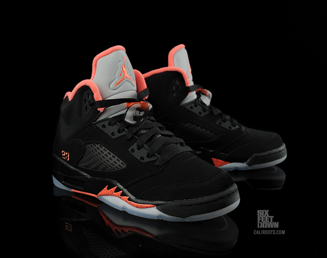 Air Jordan V Gs Black Alarming Red 2