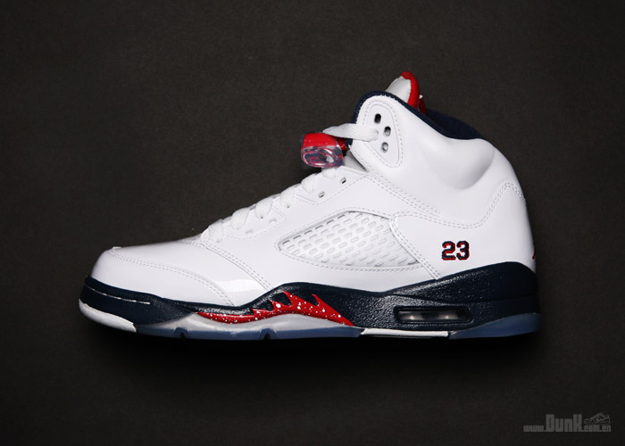Air Jordan V White Varsity Red Obsidian 2