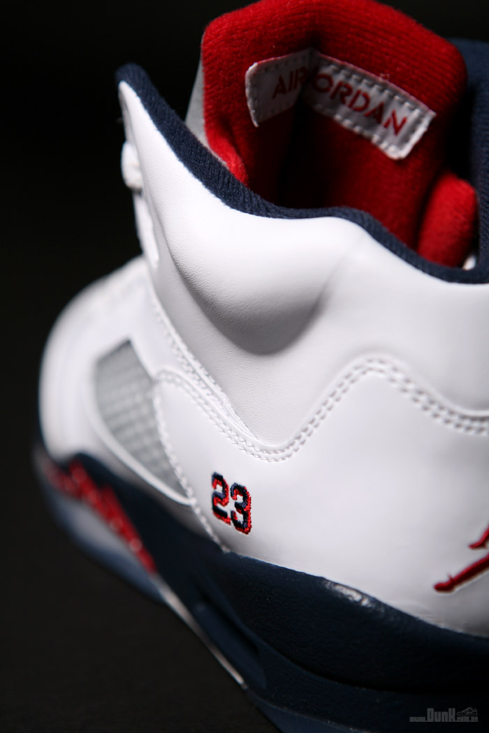 Air Jordan V White Varsity Red Obsidian 4