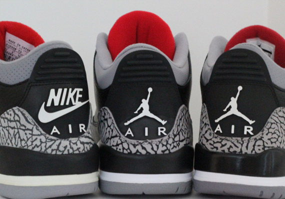 Air Jordan Iii Black Cement 2001 2008 2011 Comparison 