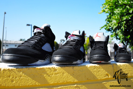 Air Jordan V Black Met Silver Full Family 01