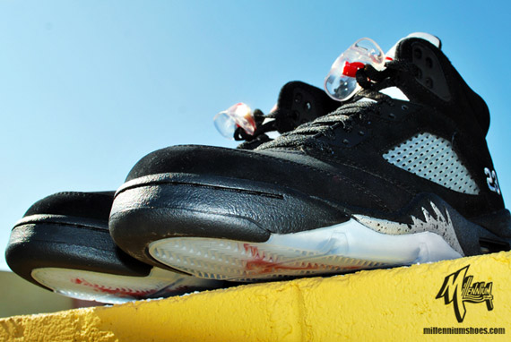 Air Jordan V Black Met Silver Full Family 03