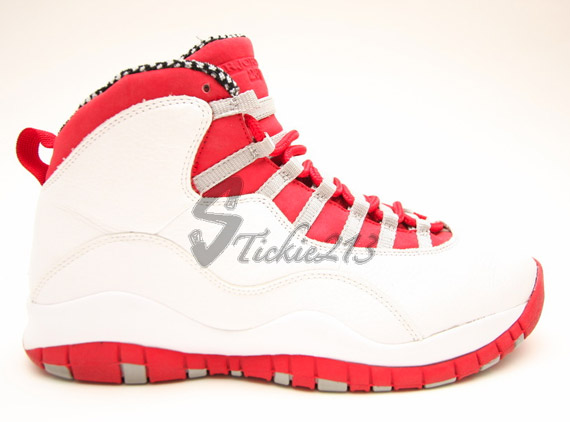 Air Jordan X White Varsity Red Steel Grey Sample 2