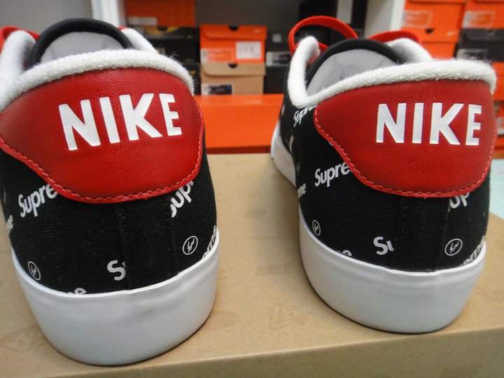 Fragment Design Supreme Nike All Court Low Black White Red 1