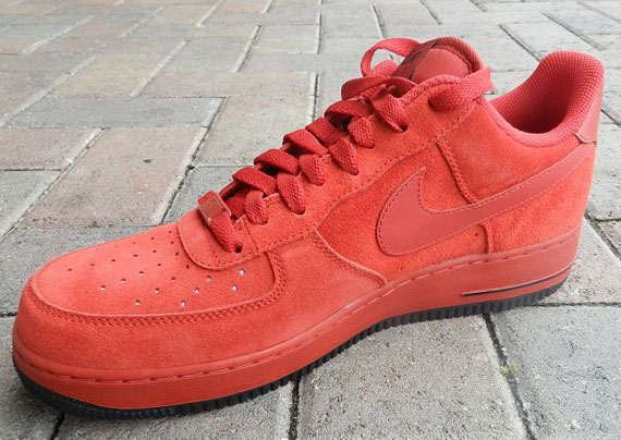 Nike Af1 Low Tonal Red Suede 02